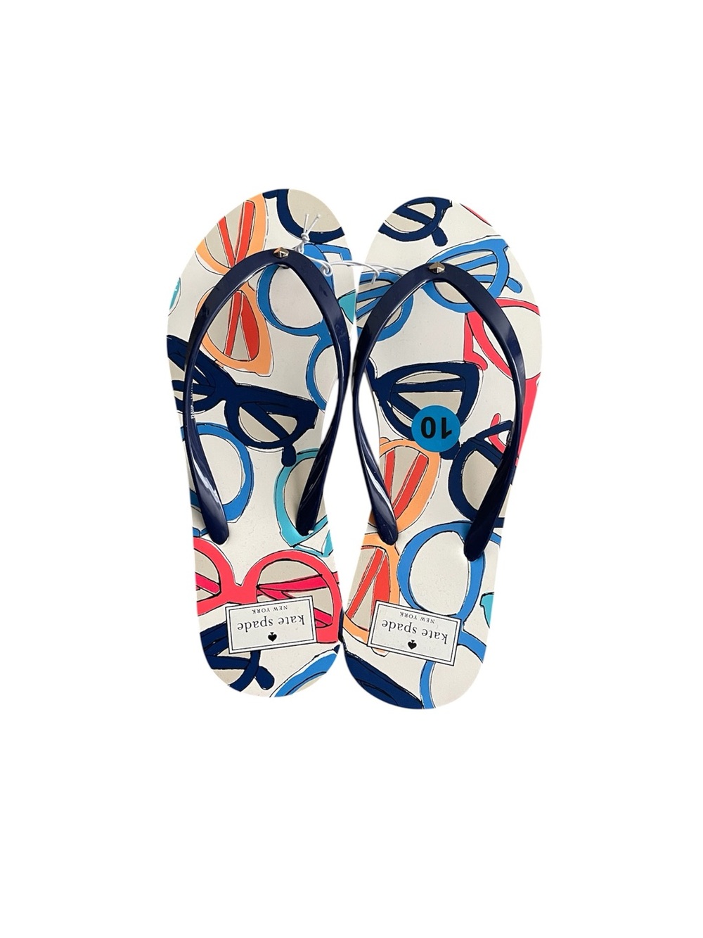 Kate Spade Feldon sunglasses blazer blue flip flop sandals - 10
